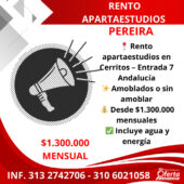 RENTO APARTAESTUDIOS EN CERRITOS ENTRADA 7 ANDALUCIA.