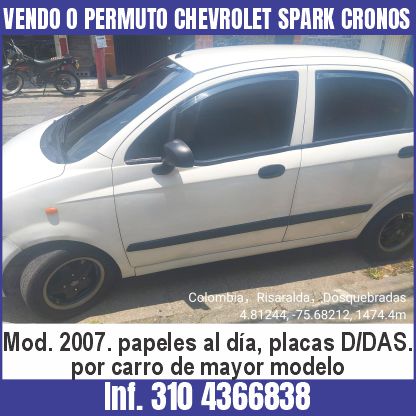 VENDO O PERMUTO CHEVROLET SPARK CRONOS