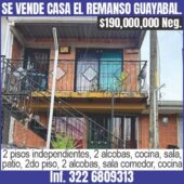 SE VENDE CASA EL REMANSO GUAYABAL.