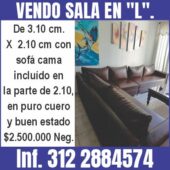VENDO SALA EN “L”. De 3.10 cm. X 2.10 cm