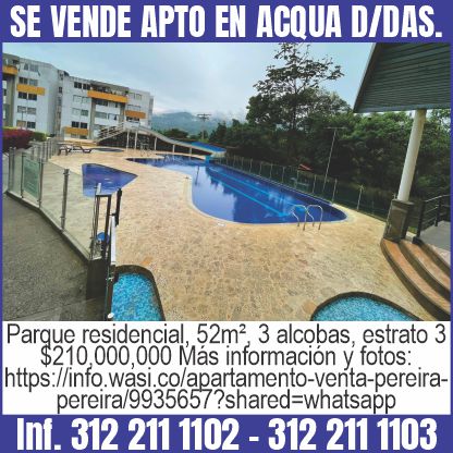 SE VENDE APTO EN ACQUA D/DAS.
