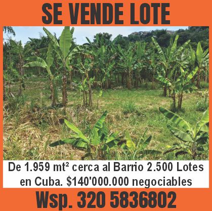 SE VENDE LOTE de 1.959 mt²